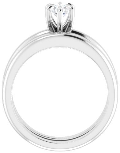 Sužadėtuvių Žiedas „Solitaire“ 585 Baltojo Aukso Marquise 9mm x 4.5mm (7)