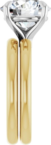 14K Yellow White 10 mm Round Solitaire Engagement Ring Mounting (6)