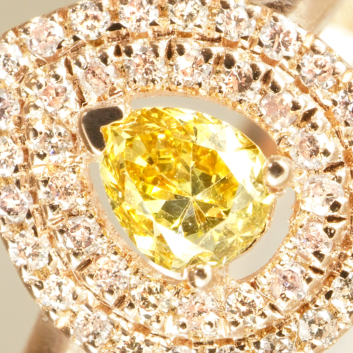 Rose gold ring with natural Fancy diamonds (3)