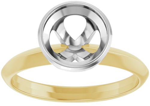 Sužadėtuvių Žiedas „Bezel-Set Solitaire“ 14k yellow/white gold Round 7.4mm (3)