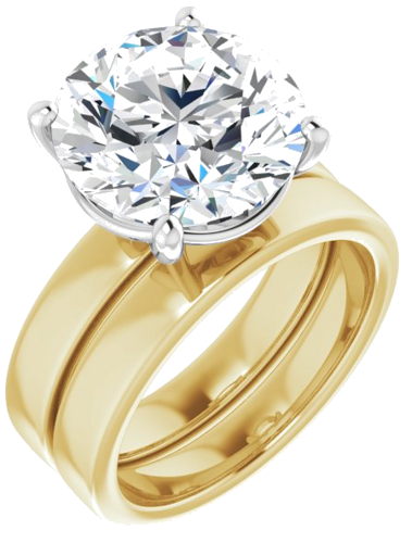 Sužadėtuvių Žiedas „Solitaire“ 14k yellow/white gold Round 12mm (6)