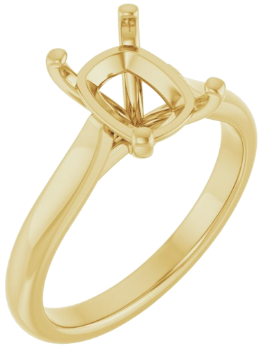Sužadėtuvių Žiedas 14k yellow gold Elongated Cushion 9mm x 7mm (1)