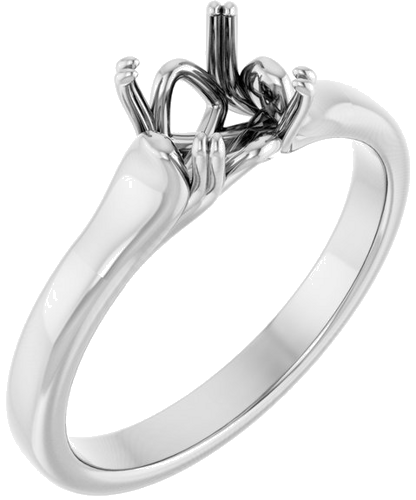 Sužadėtuvių Žiedas „Solitaire“ 14k white gold Round 6.5mm (1)