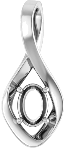 Sterling Silver  7x5 mm Oval Pendant Mounting (1)