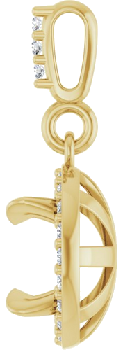 Pakabukas „Halo-Style“ 14k yellow gold Round 6.5mm (3)