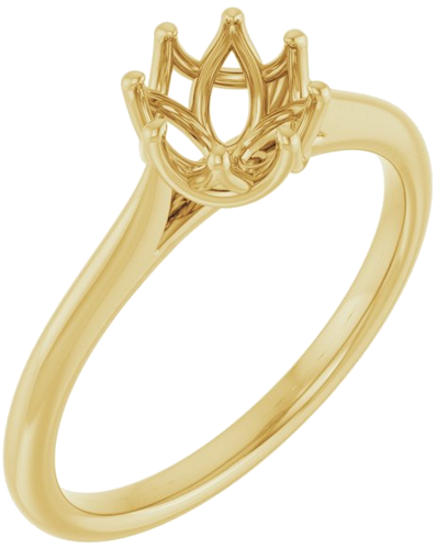 Sužadėtuvių Žiedas „Solitaire“ 585 Geltonojo Aukso Round 5.8mm (1)