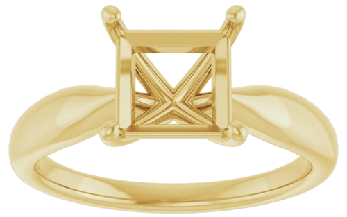 Sužadėtuvių Žiedas „Solitaire“ 585 Geltonojo Aukso Square 7mm (3)