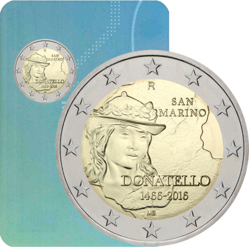 2016 San Marinas Donatello 2 eurų moneta (1)