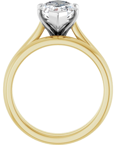 Sužadėtuvių Žiedas 14k yellow/white gold Marquise 14mm x 7mm (7)
