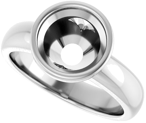 Sužadėtuvių Žiedas „Bezel-Set Solitaire“ 14k white gold Round 8.2mm (5)