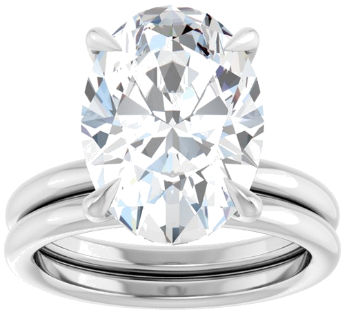 Sužadėtuvių Žiedas „Claw-Prong Solitaire“ 14k white gold Oval 14mm x 10mm (8)