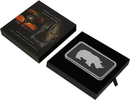 2022 Juodasis raganosis 1 oz sidabrinė Proof moneta dėžutėje (4)