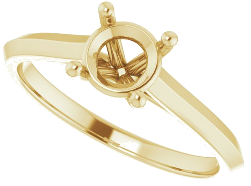 Sužadėtuvių Žiedas „Solitaire“ 585 Geltonojo Aukso Round 6mm (5)