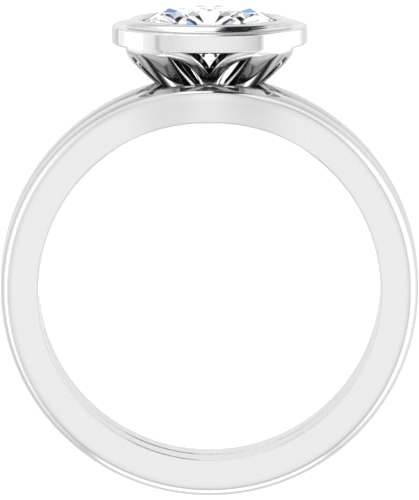 Sužadėtuvių Žiedas „Bezel-Set Solitaire“ 14k white gold Oval 7mm x 5mm (7)