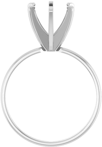 14K White 8.2 mm Round Solitaire Engagement Ring Mounting (2)
