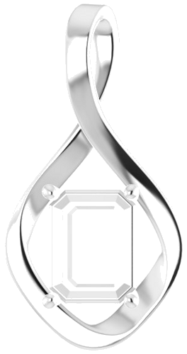 Pakabukas „Infinity-Inspired“ 585 Baltojo Aukso Emerald 9mm x 7mm (1)