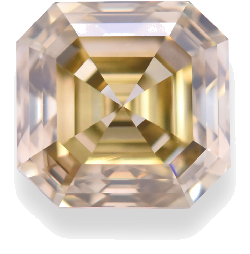 3.1 carat Fancy Brownish Greenish Yellow-VVS2 Natūralus Asscher Deimantas (1)