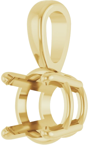 14K Yellow 6.5 mm Round 4-Prong Pendant Mounting (2)