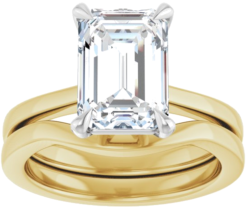 Sužadėtuvių Žiedas „Claw-Prong“ 14k yellow/white gold Emerald 10mm x 7mm (7)