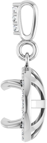 Pakabukas „Halo-Style“ 14k white gold Round 7mm (3)