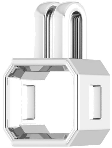 Continuum Sterling Silver 10x8 mm Emerald Pendant Mounting (2)