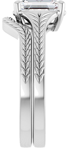 Sužadėtuvių Žiedas „Solitaire“ 14k white gold Emerald 7mm x 5mm (9)