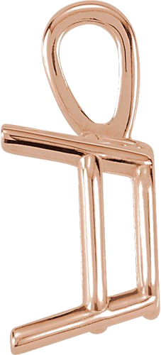 14K Rose 7x5 mm Emerald 4-Prong Pendant Mounting (2)