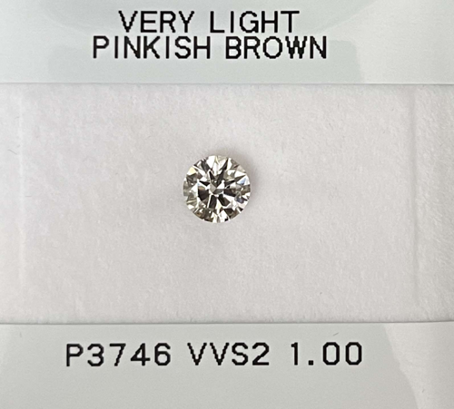1.0 carat Very Light Pinkish Brown-VVS2 GD cut Natūralus Round Deimantas (1)