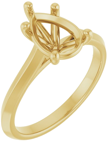 14K Yellow 10x7 mm Pear Solitaire Engagement Ring Mounting (1)