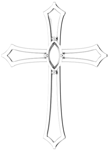 Pakabukas „Accented Cross“ 14k white gold Marquise 8mm x 4mm (1)
