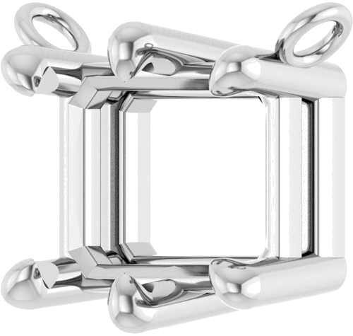 Pakabukas „Emerald 6-Prong“ 585 Baltojo Aukso Emerald 8mm x 6mm (2)