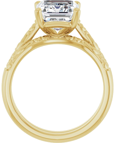 Sužadėtuvių Žiedas „Solitaire“ 14k yellow gold Emerald 10mm x 8mm (7)