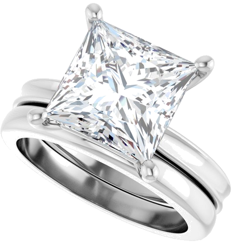 Sužadėtuvių Žiedas 14k white gold Square 9mm (10)