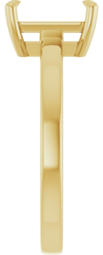 14K Yellow 8x6 mm Emerald Solitaire Engagement Ring Mounting (4)