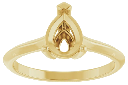 Sužadėtuvių Žiedas „Solitaire“ 585 Geltonojo Aukso Pear Shape 8mm x 6mm (3)