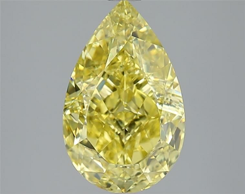 3.02 carat Fancy Intense Yellow-VS1 Natūralus Pear Deimantas (1)