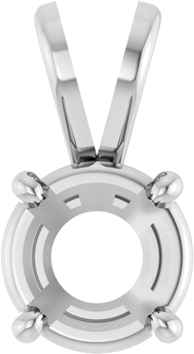 Pakabukas „Round 4-Prong Basket“ 14k white gold Round 6mm (1)