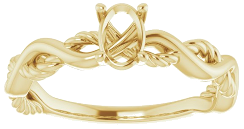 Sužadėtuvių Žiedas „Infinity-Inspired“ 417 Geltonojo Aukso Oval 6mm x 4mm (3)