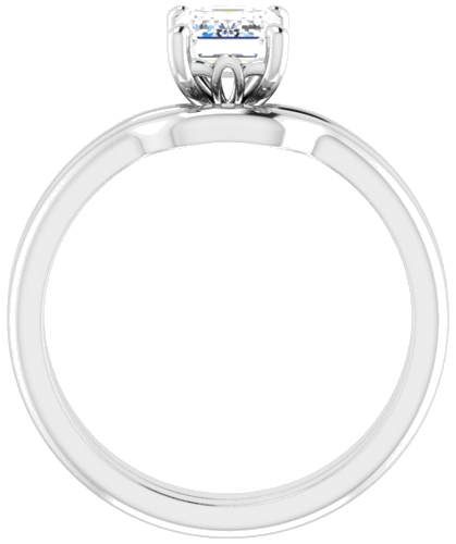 Sužadėtuvių Žiedas „Solitaire“ 585 Baltojo Aukso Emerald 7mm x 5mm (7)