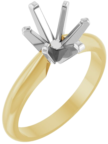 Sužadėtuvių Žiedas „Solitaire“ 14k yellow/white gold Oval 9mm x 7mm (1)