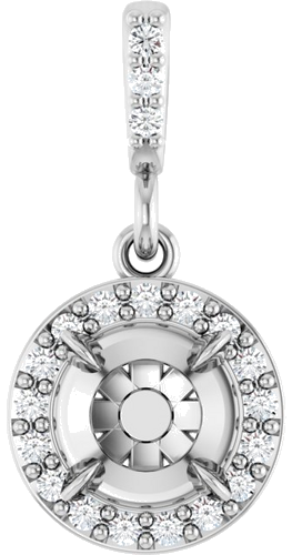 Pakabukas „Halo-Style“ 14k white gold Round 5.5mm (1)