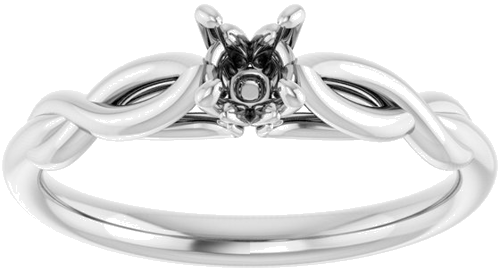 Sužadėtuvių Žiedas „Solitaire“ 585 Baltojo Aukso Round 4.1mm (3)