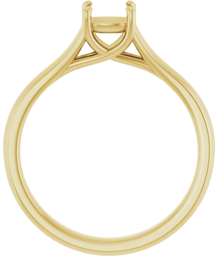 14K Yellow 5 mm Asscher Solitaire Engagement Ring Mounting (3)