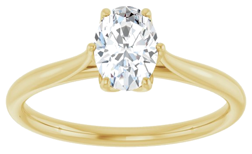 14K Yellow 7x5 mm Oval Engagement Ring Mounting (8)