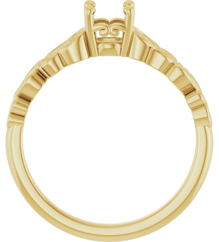 Sužadėtuvių Žiedas „Solitaire Sculptural“ 14k yellow gold Round 5.2mm (2)