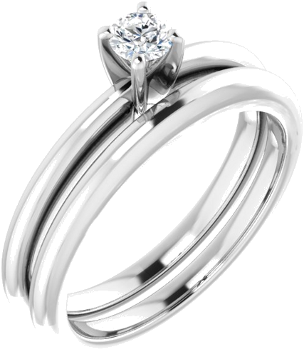 Sužadėtuvių Žiedas „Solitaire“ 417 Baltojo Aukso Round 3.5mm (6)