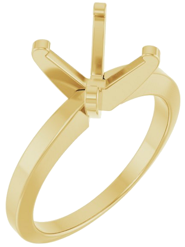 14K Yellow 8 mm Round Solitaire Engagement Ring Mounting (1)