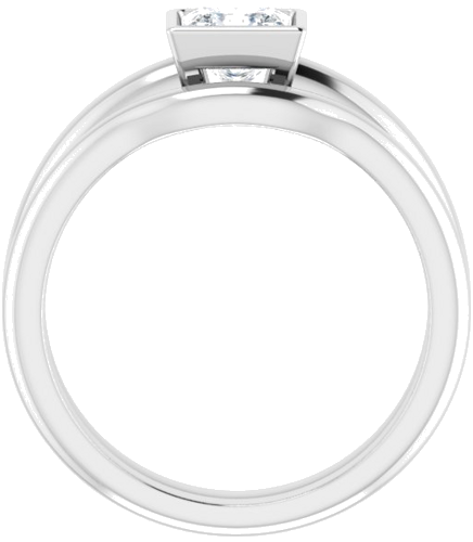 14K White 5 mm Square Engagement Ring Mounting (7)