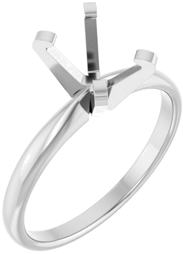 14K White 7x5 mm Emerald Solitaire Engagement Ring Mounting (1)