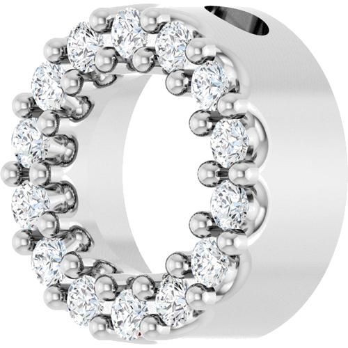 Pakabukas „Halo-Style“ 14k white gold Round 5mm (1)